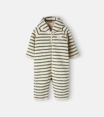 Baby Jody hooded striped teddy onesie | Konges Sløjd