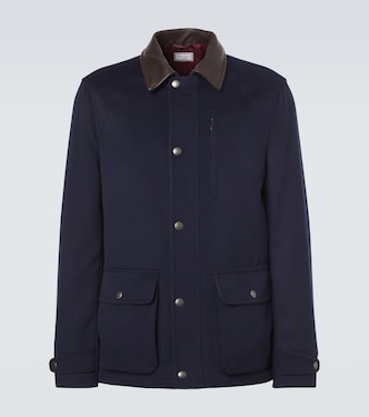 Chaqueta de lana con piel | Brunello Cucinelli