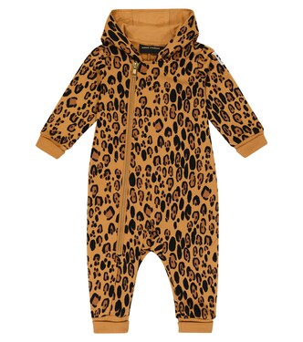 Baby leopard-print cotton onesie | Mini Rodini