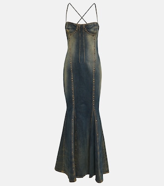 Verzierte Robe aus Denim | Blumarine
