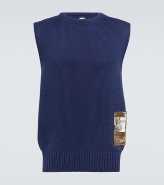 Pull sans manches brodé en coton | GR10K