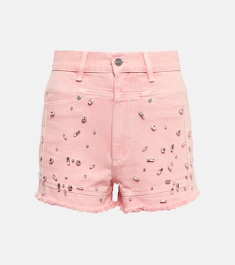 Crystal-embellished denim shorts | Xu Zhi