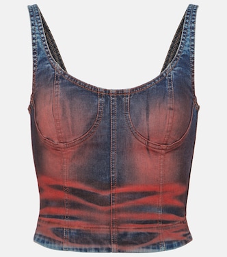 Harley printed denim crop top | KNWLS
