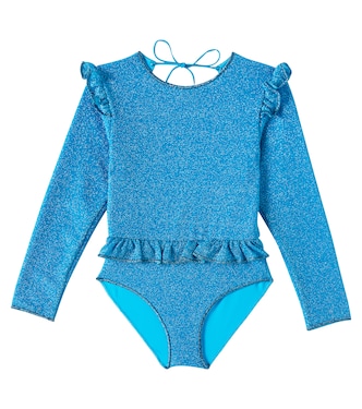 Lumière ruffled lamé swimsuit | Oséree Kids