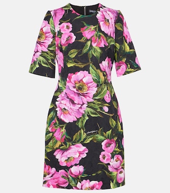 Vestido corto en jacquard de algodón | Dolce&Gabbana