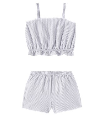 Cotton top and shorts set | Il Gufo