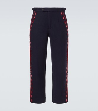 Carroll embroidered wool straight pants | Bode