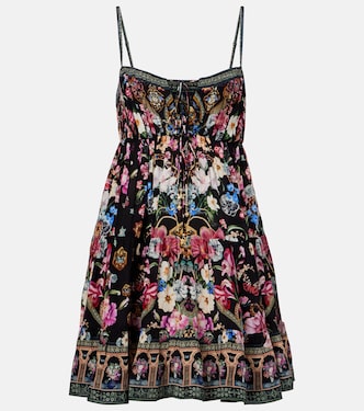 Robe imprimée en soie à cristaux | Camilla