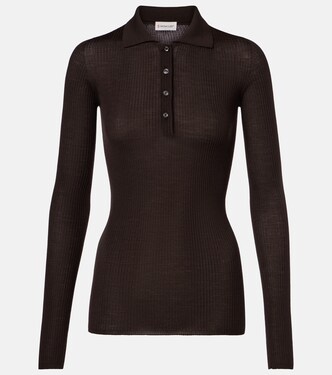 Ribbed-knit wool polo shirt | Moncler