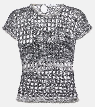 Metallic crochet T-shirt  | Acne Studios
