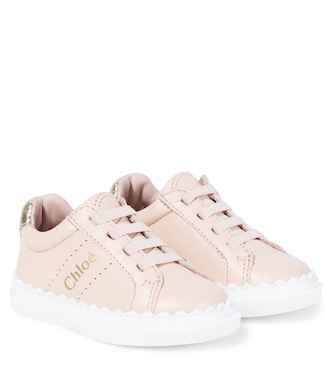 Baby Lauren scalloped leather sneakers | Chloé Kids