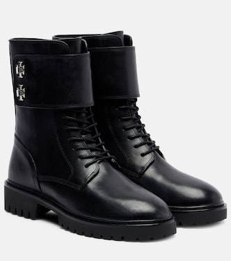 Turnlock leather combat boots | Tory Burch
