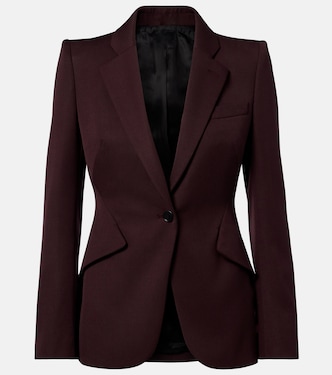 Wool grain de poudre blazer | McQueen