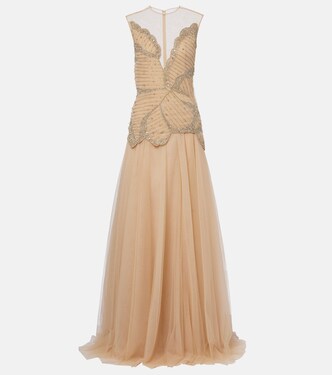 Arabella embellished tulle gown | Costarellos