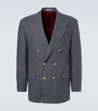 Blazer in lana, cotone e seta | Brunello Cucinelli