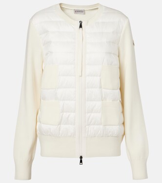 Tricot down-paneled virgin wool cardigan | Moncler