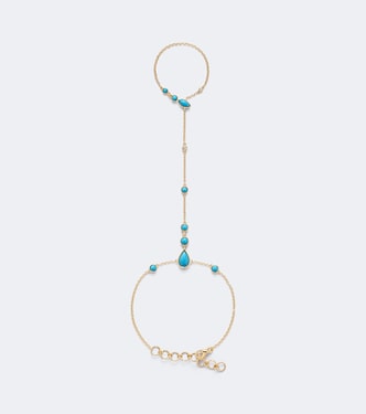 Armband Riviera aus 18kt Gelbgold mit Diamanten und Türkisen | Shay Jewelry