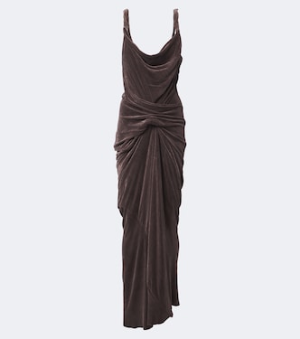 Abito lungo Strutter in velluto | Rick Owens
