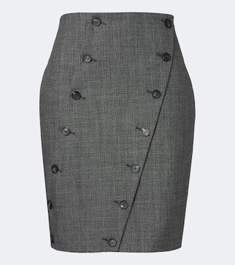Jupe midi en laine vierge à boutons | Ferragamo