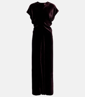 Gathered velvet midi dress | Agnona