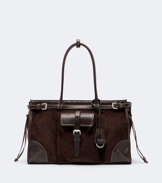 Sac Prada Bonnie Large en velours côtelé | Prada