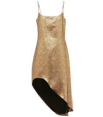 Robe asymétrique métallisée | Halpern