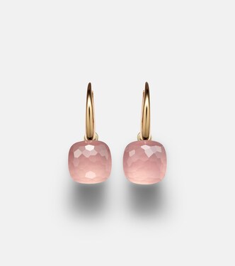 Ohrringe Nudo Petit aus 18kt Rosé- und Weißgold mit Rosenquarz | Pomellato