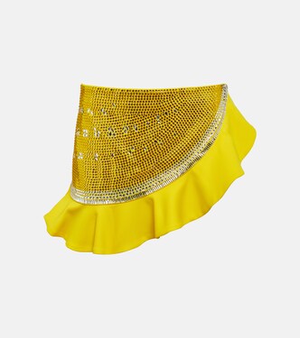 Minifalda de lana adornada | Area