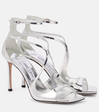 Azia 95 metallic leather sandals | Jimmy Choo