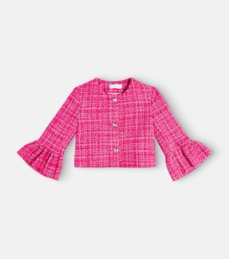 Cotton blend bouclé jacket | Monnalisa