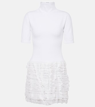 Ruffled high-neck jersey minidress | Alaïa