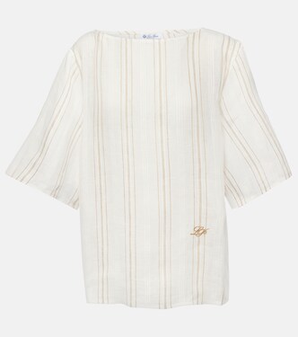 Top Mara rayé en lin | Loro Piana