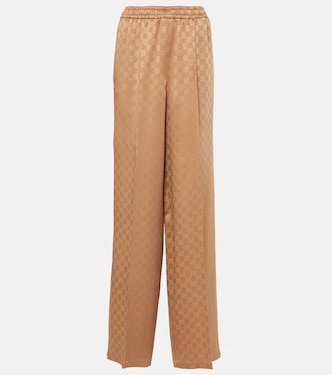 GG jacquard satin wide-leg pants | Gucci