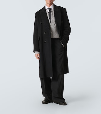 Whale double-breasted mohair-blend coat in black - Our Legacy