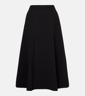 High-rise wool-blend midi skirt | Carolina Herrera