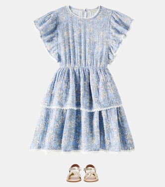 Melina floral cotton muslin dress in blue - The New Society | Mytheresa