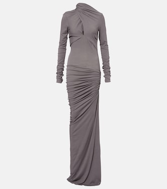 Draped ruched cotton-blend gown | Entire Studios