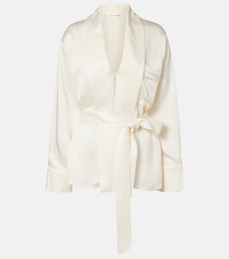 Belted satin wrap top | Victoria Beckham