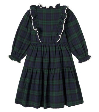 Bella checked ruffled cotton dress | C'era Una Volta