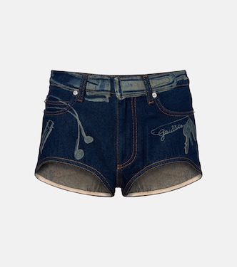 Trompe-l'œil denim shorts | Jean Paul Gaultier