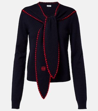  Pull en laine avec écharpe | Loewe