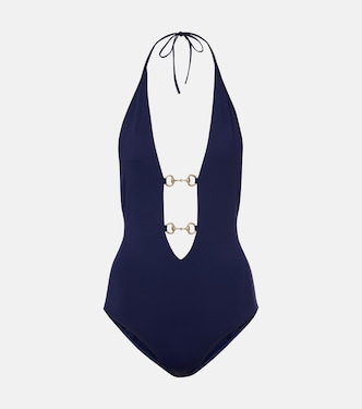 Horsebit halterneck swimsuit | Gucci