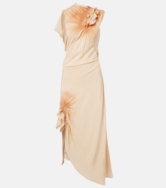 Asymmetric smocked silk cocktail dress | Victoria Beckham