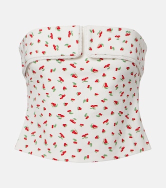 Ebony printed cotton-blend tube top | Posse