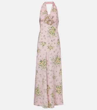 Floral-appliqué floral silk crêpe gown | Rodarte