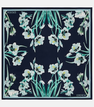 Floral silk twill scarf | Erdem