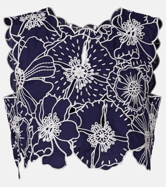 Embroidered floral cotton crop top | Farm Rio