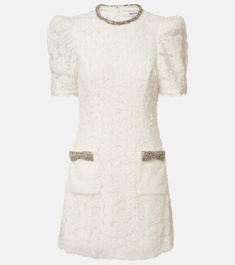 Bridal Dillon embellished lace minidress | Rebecca Vallance