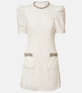 Bridal Dillon embellished lace minidress | Rebecca Vallance