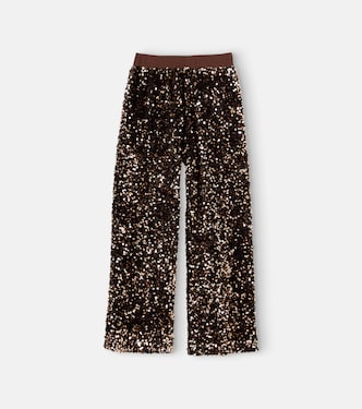 Weite Hose mit Pailletten | Monnalisa